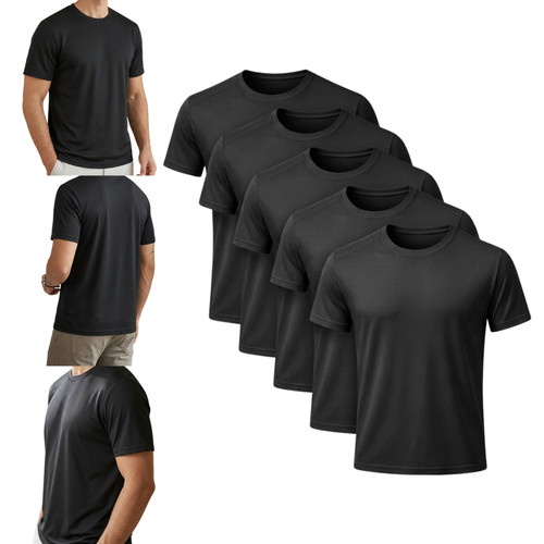 5pcs men black - 5pcs, t‑shirts