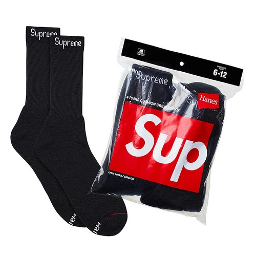 Supreme hanes crew socks - crew,